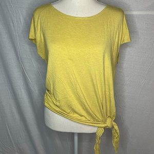 Yellow Short Sleeve Side Tie T-shirt